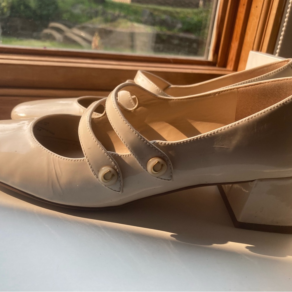 Coach Cream Double Strap Heels